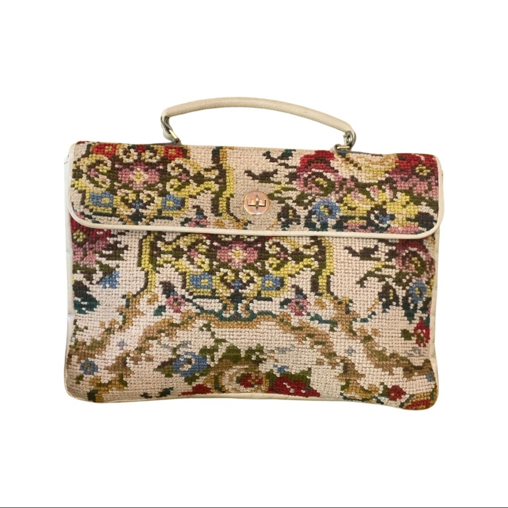 Vintage Jana Floral Briefcase Style Bag